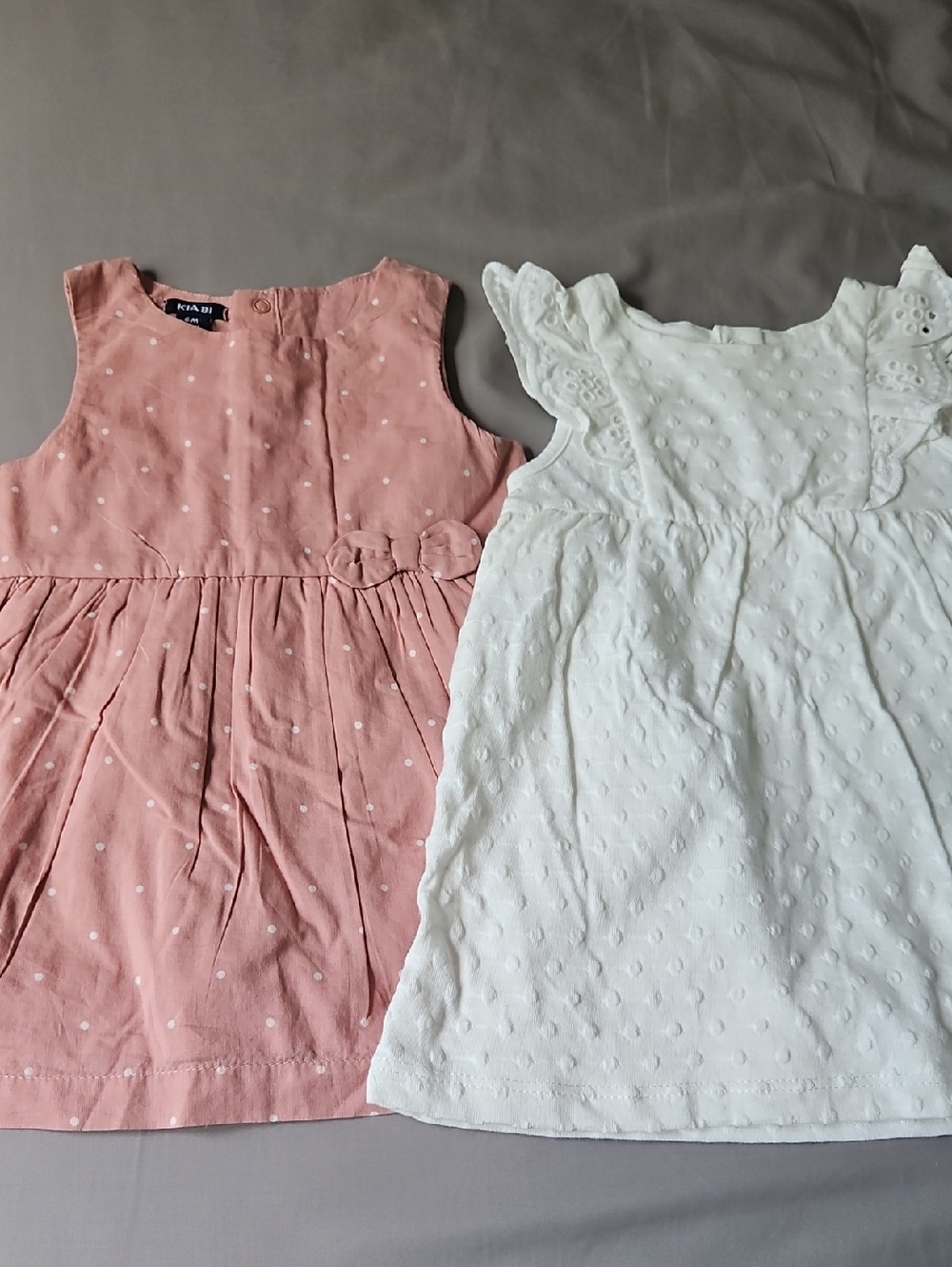 Bundle Of Two Dresses 6M Pink And Cream With Polka Dots